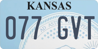 KS license plate 077GVT