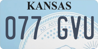 KS license plate 077GVU