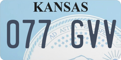 KS license plate 077GVV
