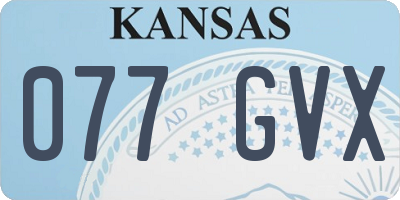 KS license plate 077GVX