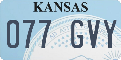 KS license plate 077GVY
