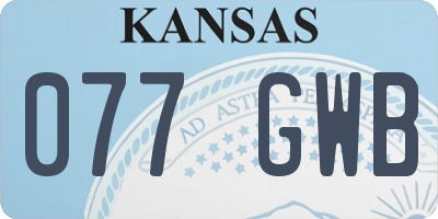 KS license plate 077GWB