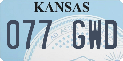 KS license plate 077GWD