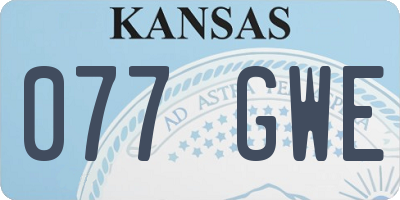 KS license plate 077GWE