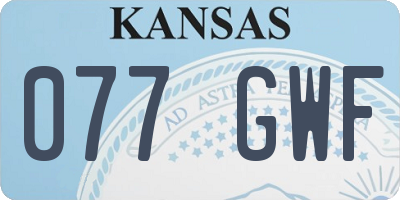 KS license plate 077GWF