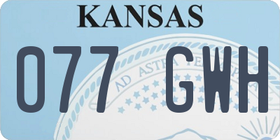 KS license plate 077GWH