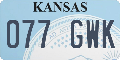 KS license plate 077GWK