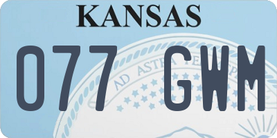 KS license plate 077GWM