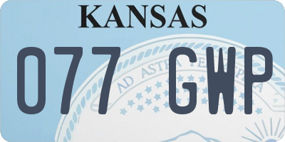 KS license plate 077GWP