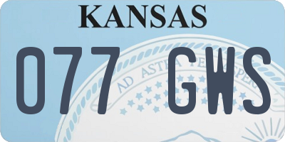 KS license plate 077GWS