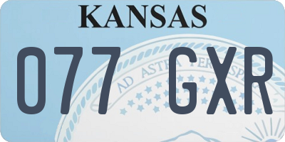 KS license plate 077GXR