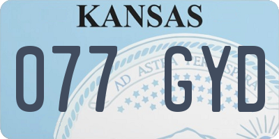 KS license plate 077GYD