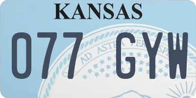 KS license plate 077GYW