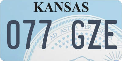 KS license plate 077GZE