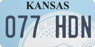 KS license plate 077HDN