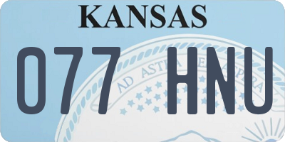 KS license plate 077HNU