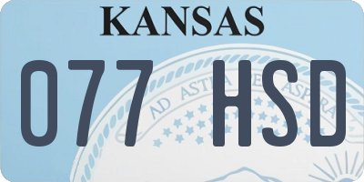 KS license plate 077HSD