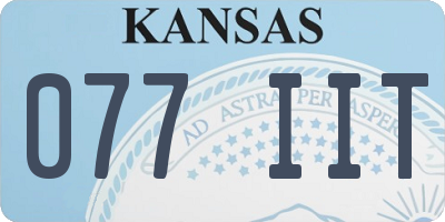 KS license plate 077IIT