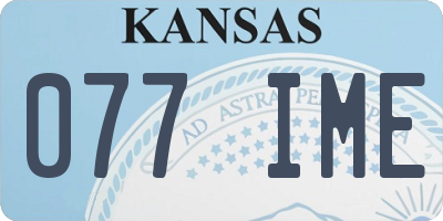 KS license plate 077IME
