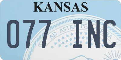 KS license plate 077INC