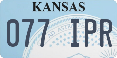 KS license plate 077IPR