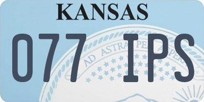 KS license plate 077IPS