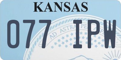 KS license plate 077IPW