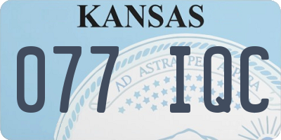 KS license plate 077IQC