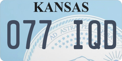KS license plate 077IQD