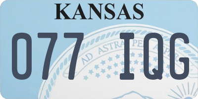KS license plate 077IQG