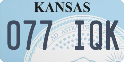 KS license plate 077IQK