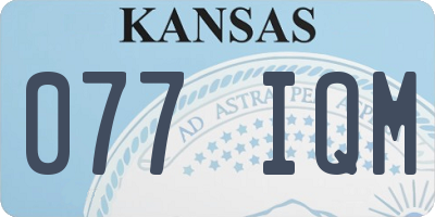KS license plate 077IQM