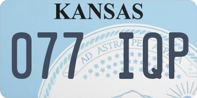KS license plate 077IQP