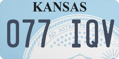 KS license plate 077IQV