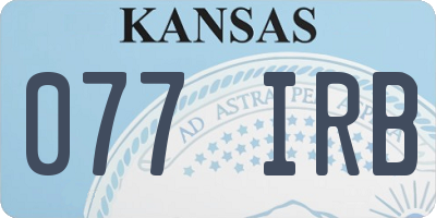 KS license plate 077IRB