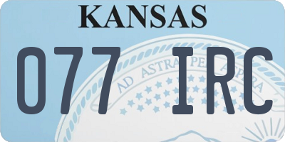 KS license plate 077IRC