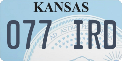 KS license plate 077IRD