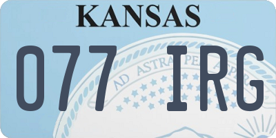 KS license plate 077IRG