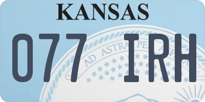 KS license plate 077IRH
