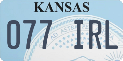 KS license plate 077IRL