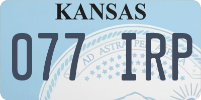 KS license plate 077IRP