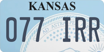 KS license plate 077IRR