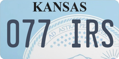 KS license plate 077IRS