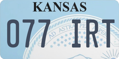 KS license plate 077IRT