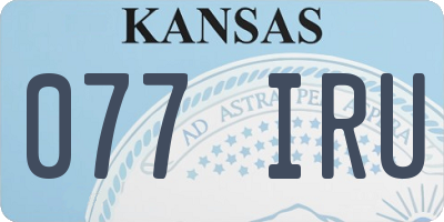 KS license plate 077IRU