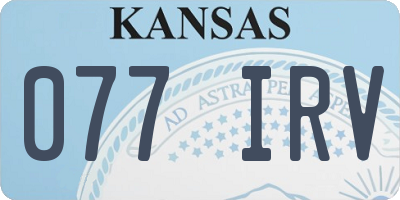KS license plate 077IRV