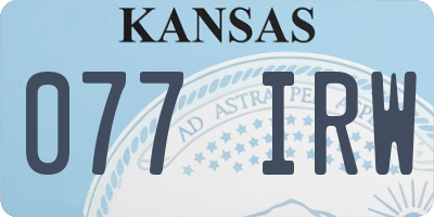 KS license plate 077IRW