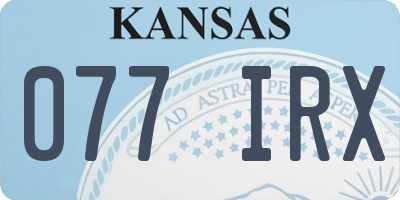 KS license plate 077IRX