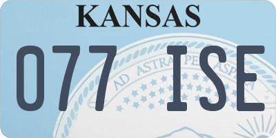KS license plate 077ISE