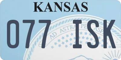 KS license plate 077ISK